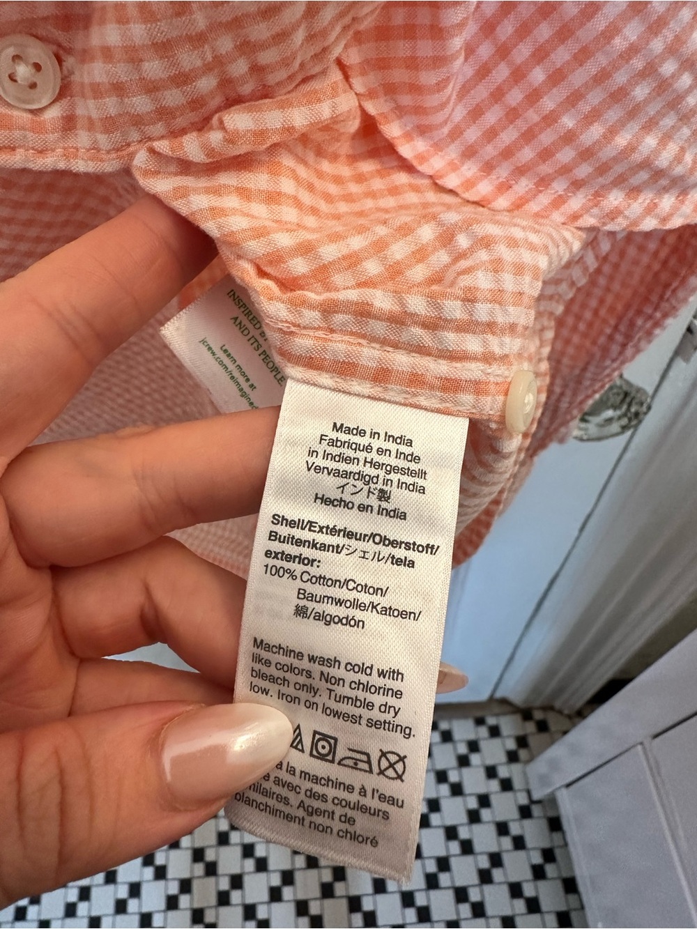 J Crew Pink Seersucker Men's Button-Up Shirt - Picture 3 of 4